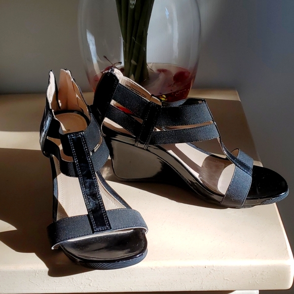 Black wedge sandals Kenneth Cole - Picture 1 of 8